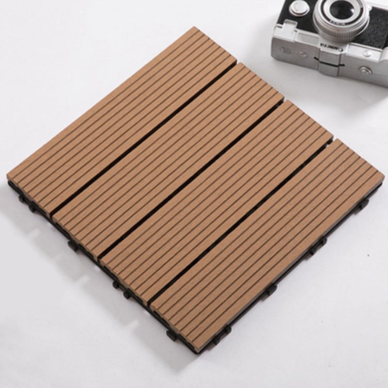 Lisslune | Composite Plank Tiles Striped Pattern Square Deck Flooring Outdoor Patio
