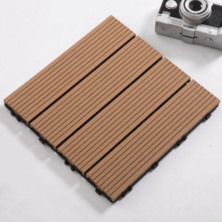 Lisslune | Composite Plank Tiles Striped Pattern Square Deck Flooring Outdoor Patio