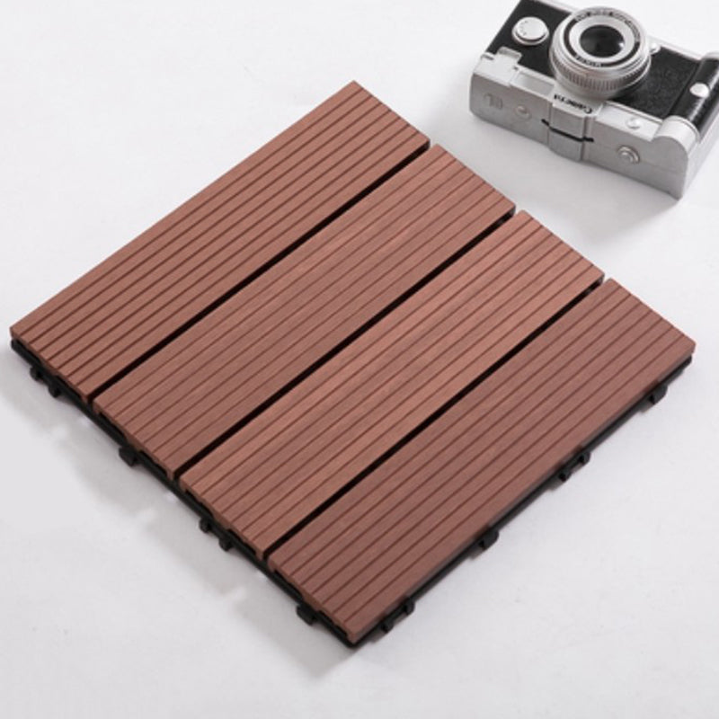 Lisslune | Composite Plank Tiles Striped Pattern Square Deck Flooring Outdoor Patio