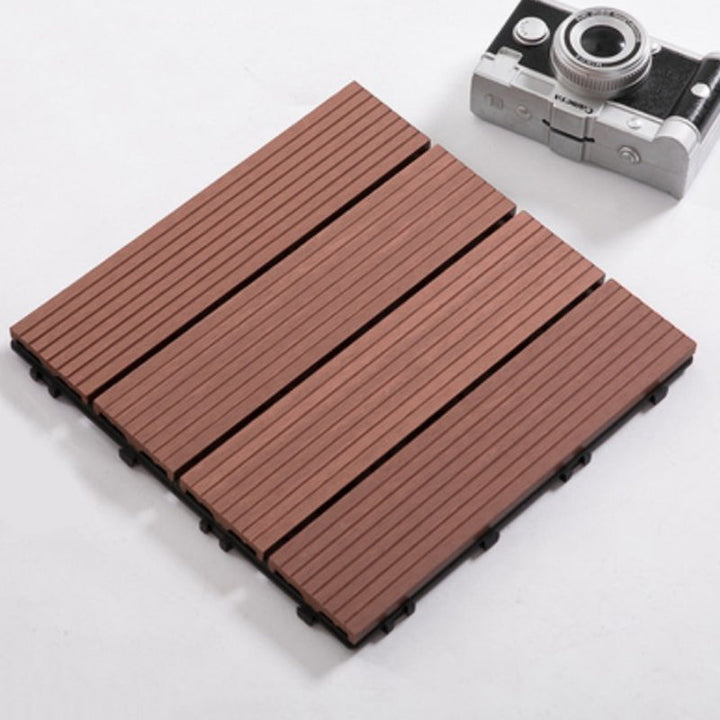 Lisslune | Composite Plank Tiles Striped Pattern Square Deck Flooring Outdoor Patio