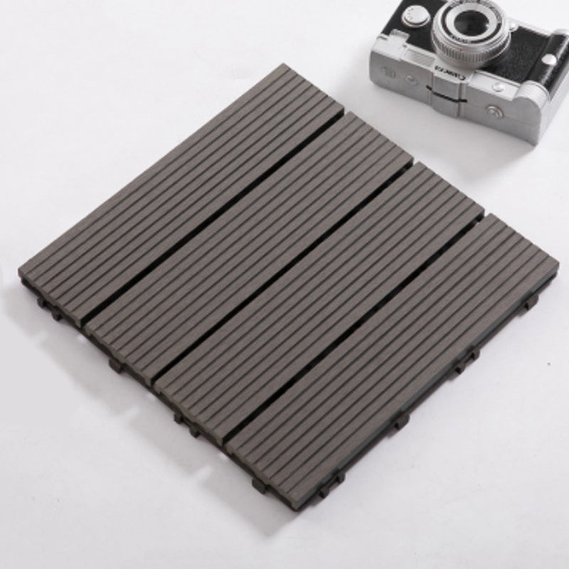 Lisslune | Composite Plank Tiles Striped Pattern Square Deck Flooring Outdoor Patio