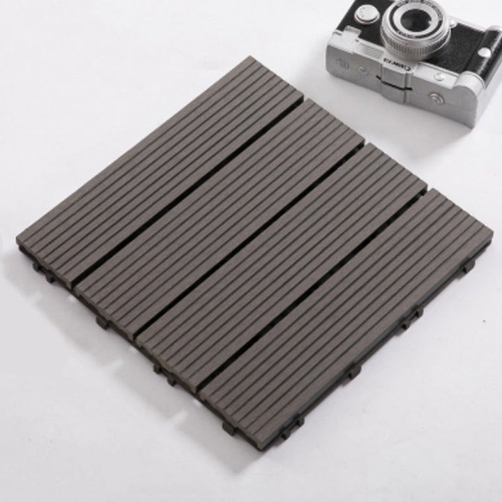 Lisslune | Composite Plank Tiles Striped Pattern Square Deck Flooring Outdoor Patio