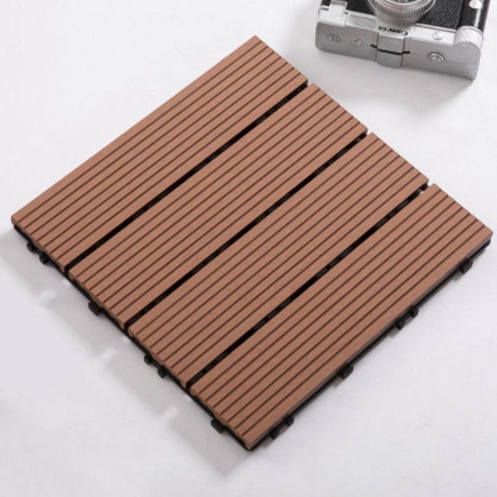 Lisslune | Composite Plank Tiles Striped Pattern Square Deck Flooring Outdoor Patio