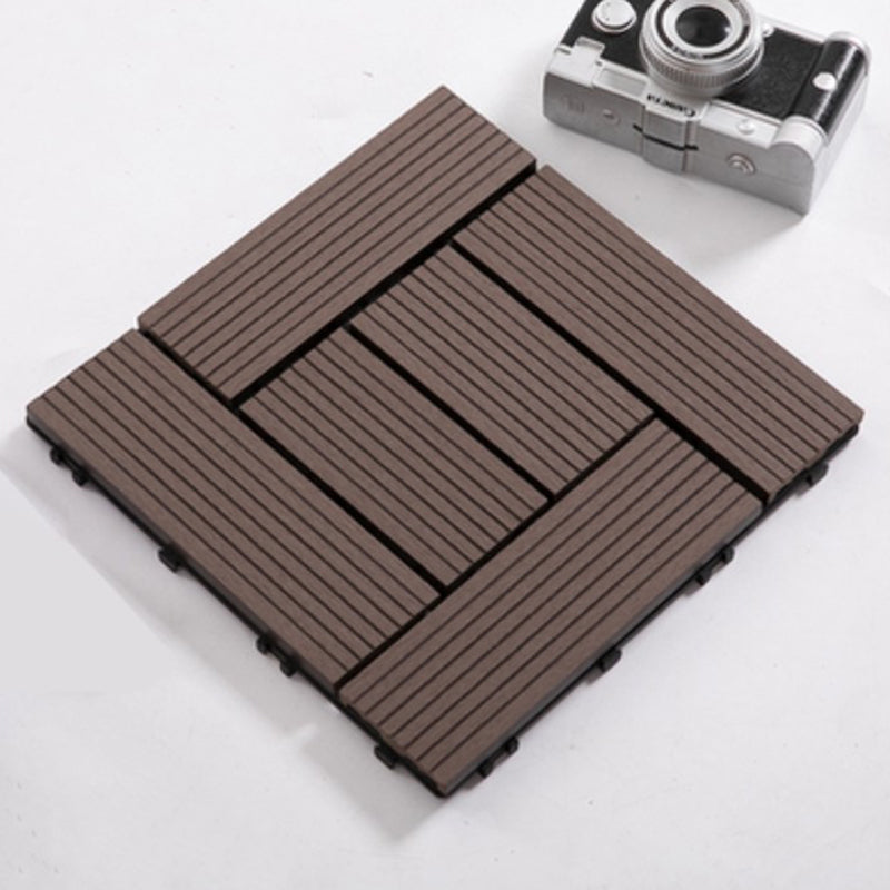 Lisslune | Composite Plank Tiles Striped Pattern Square Deck Flooring Outdoor Patio