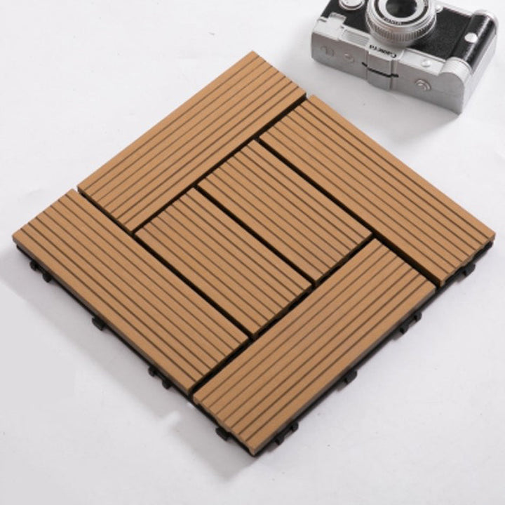 Lisslune | Composite Plank Tiles Striped Pattern Square Deck Flooring Outdoor Patio