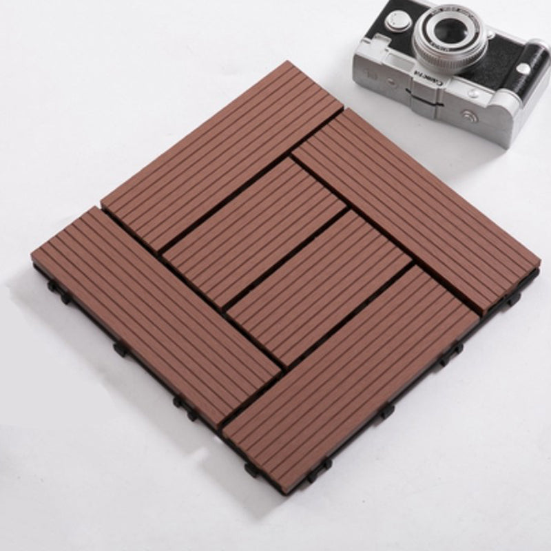 Lisslune | Composite Plank Tiles Striped Pattern Square Deck Flooring Outdoor Patio