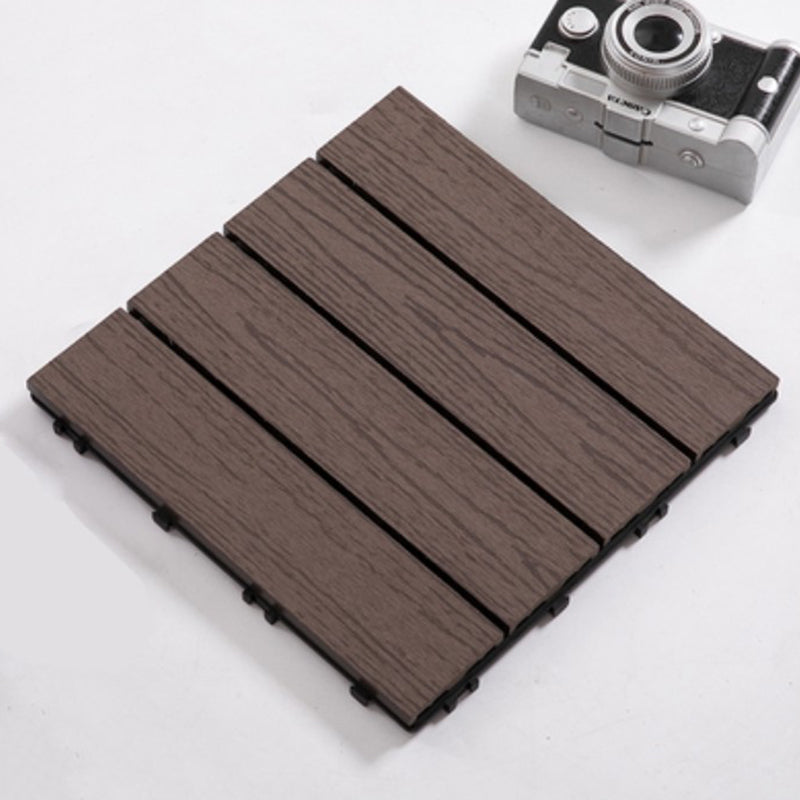 Lisslune | Composite Plank Tiles Striped Pattern Square Deck Flooring Outdoor Patio