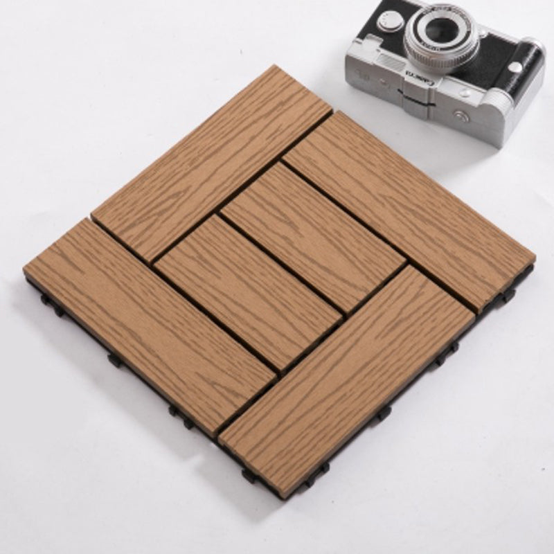 Lisslune | Composite Plank Tiles Striped Pattern Square Deck Flooring Outdoor Patio