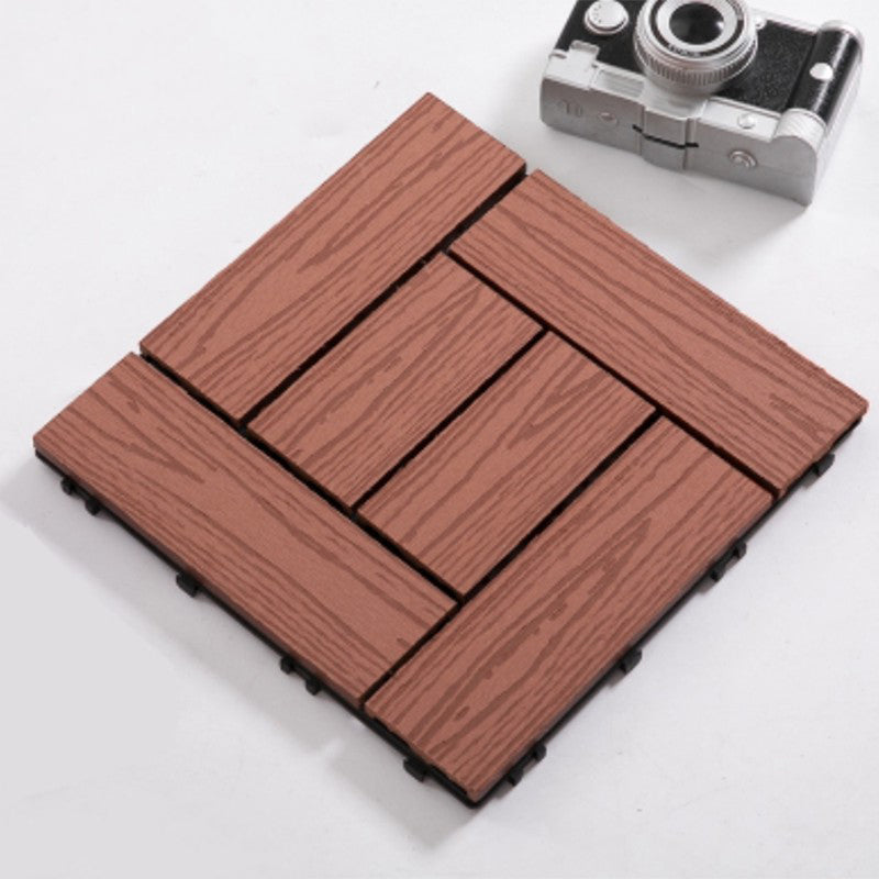 Lisslune | Composite Plank Tiles Striped Pattern Square Deck Flooring Outdoor Patio