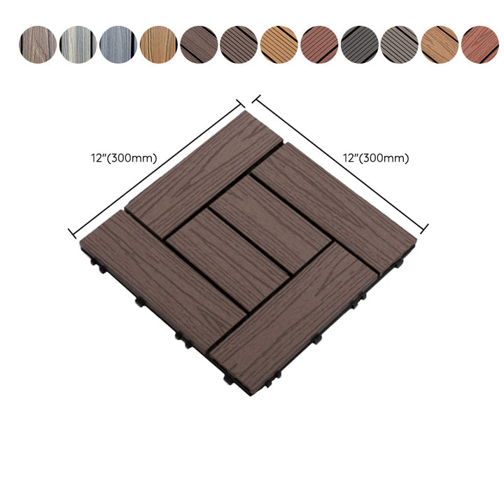 Lisslune | Composite Plank Tiles Striped Pattern Square Deck Flooring Outdoor Patio