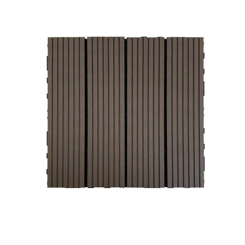Lisslune | Composite Square Patio Tiles Interlocking Striped Pattern Patio Floor Tiles