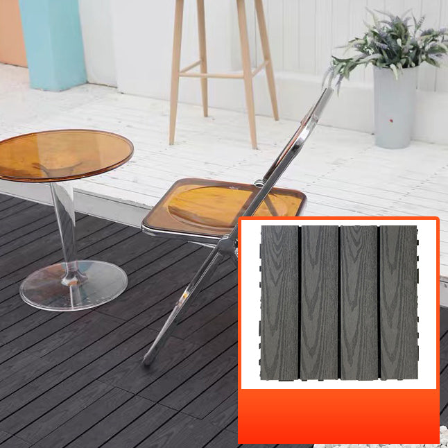 Lisslune | Composite Square Patio Tiles Interlocking Striped Pattern Patio Floor Tiles