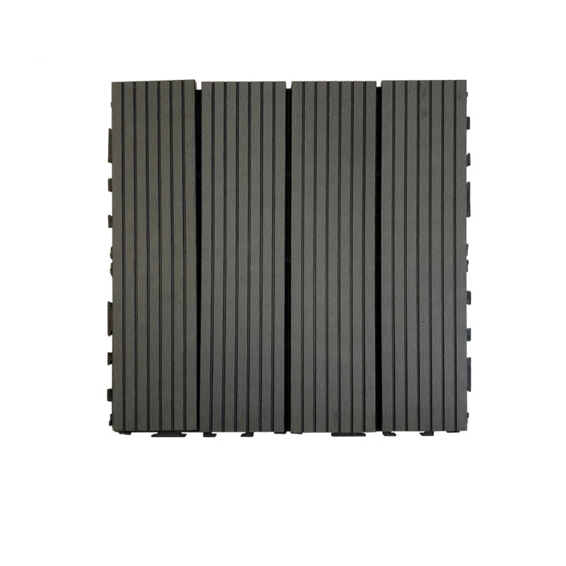 Lisslune | Composite Square Patio Tiles Interlocking Striped Pattern Patio Floor Tiles