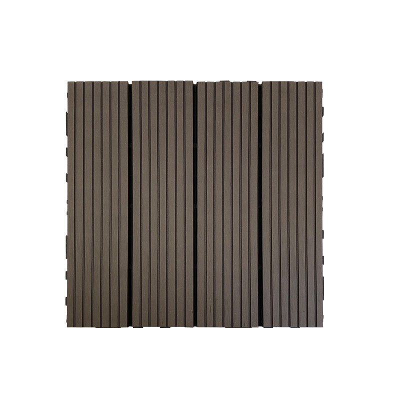 Lisslune | Composite Square Patio Tiles Interlocking Striped Pattern Patio Floor Tiles