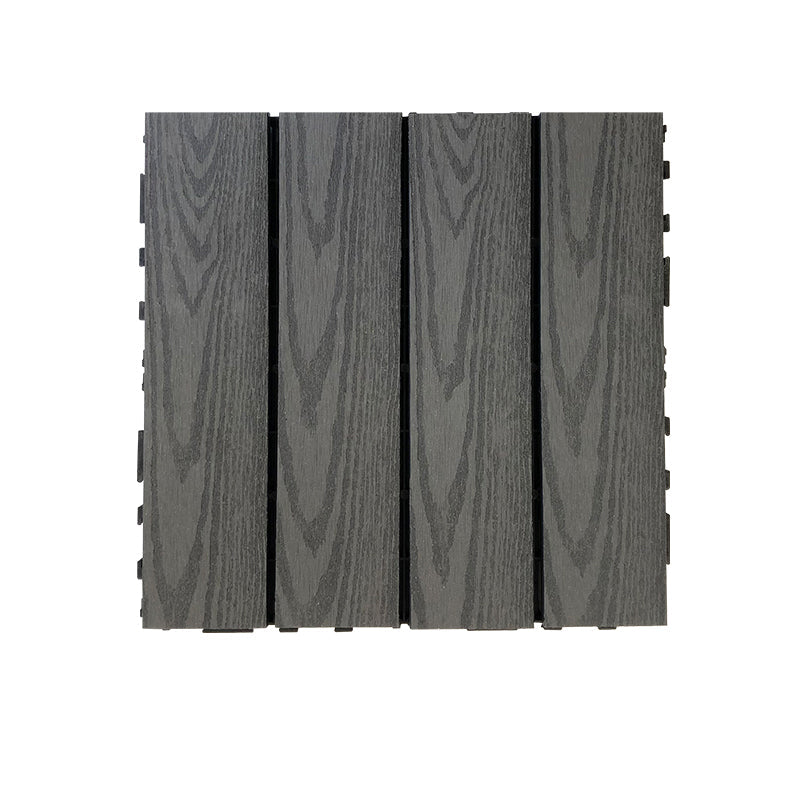Lisslune | Composite Square Patio Tiles Interlocking Striped Pattern Patio Floor Tiles