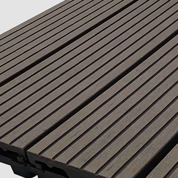 Lisslune | Composite Square Patio Tiles Interlocking Striped Pattern Patio Floor Tiles