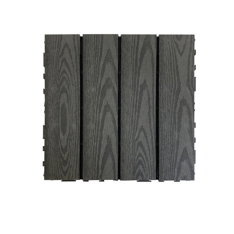 Lisslune | Composite Square Patio Tiles Interlocking Striped Pattern Patio Floor Tiles
