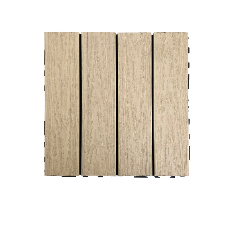 Lisslune | Composite Square Patio Tiles Interlocking Striped Pattern Patio Floor Tiles