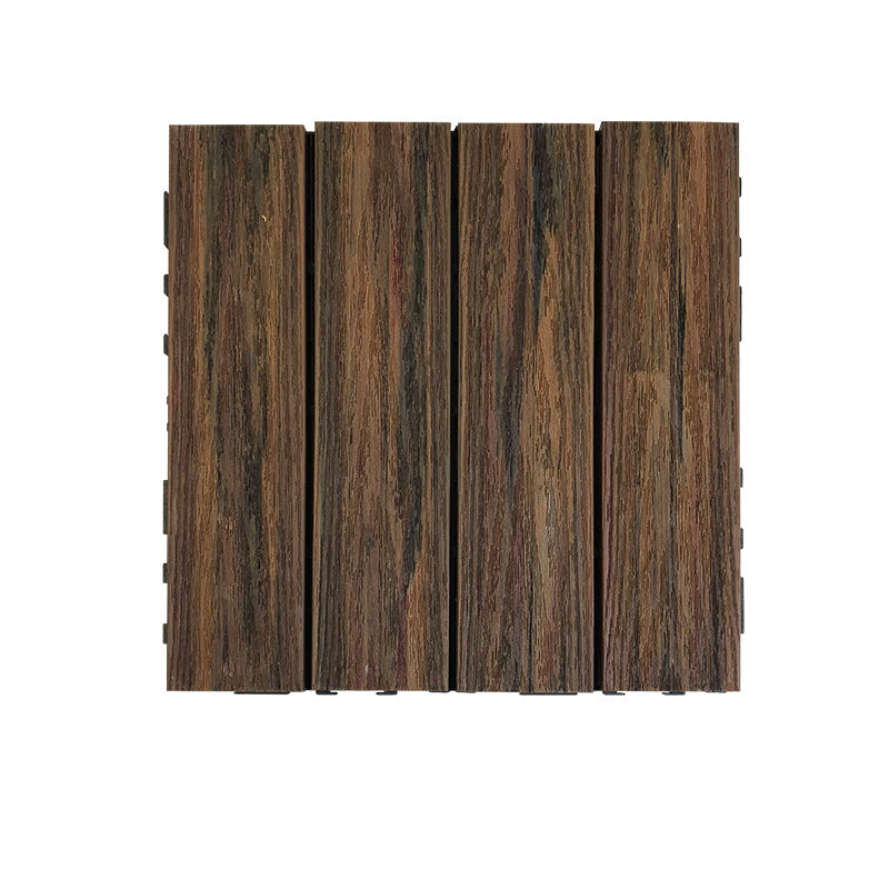 Lisslune | Composite Square Patio Tiles Interlocking Striped Pattern Patio Floor Tiles