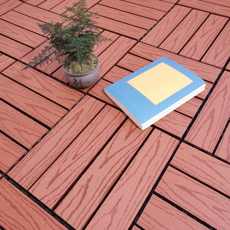 Lisslune | Square PVC Deck/Patio Floor Tiles Interlocking Installation Outdoor Patio Tiles