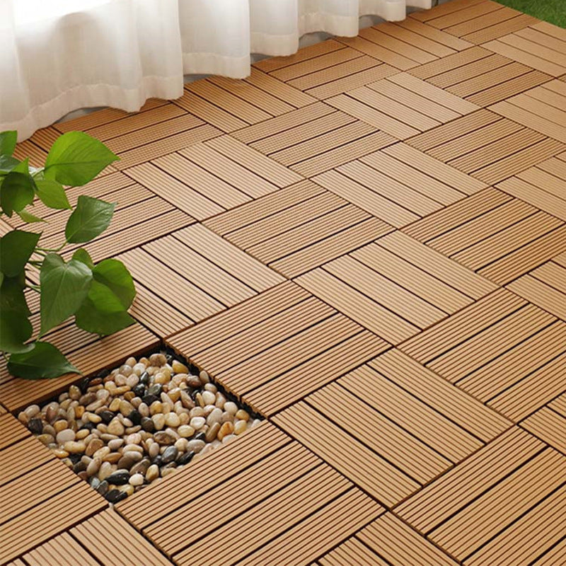 Lisslune | Square PVC Deck/Patio Floor Tiles Interlocking Installation Outdoor Patio Tiles