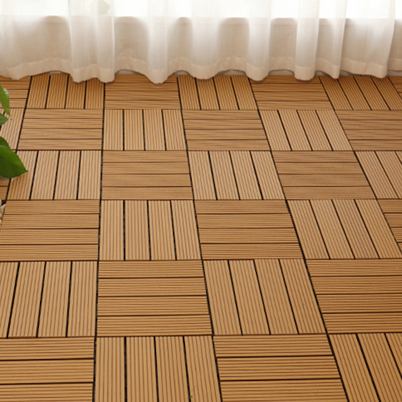 Lisslune | Square PVC Deck/Patio Floor Tiles Interlocking Installation Outdoor Patio Tiles
