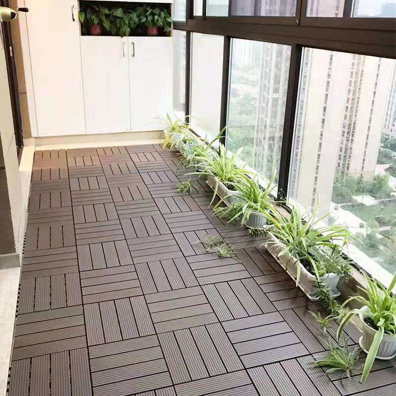 Lisslune | Square PVC Deck/Patio Floor Tiles Interlocking Installation Outdoor Patio Tiles