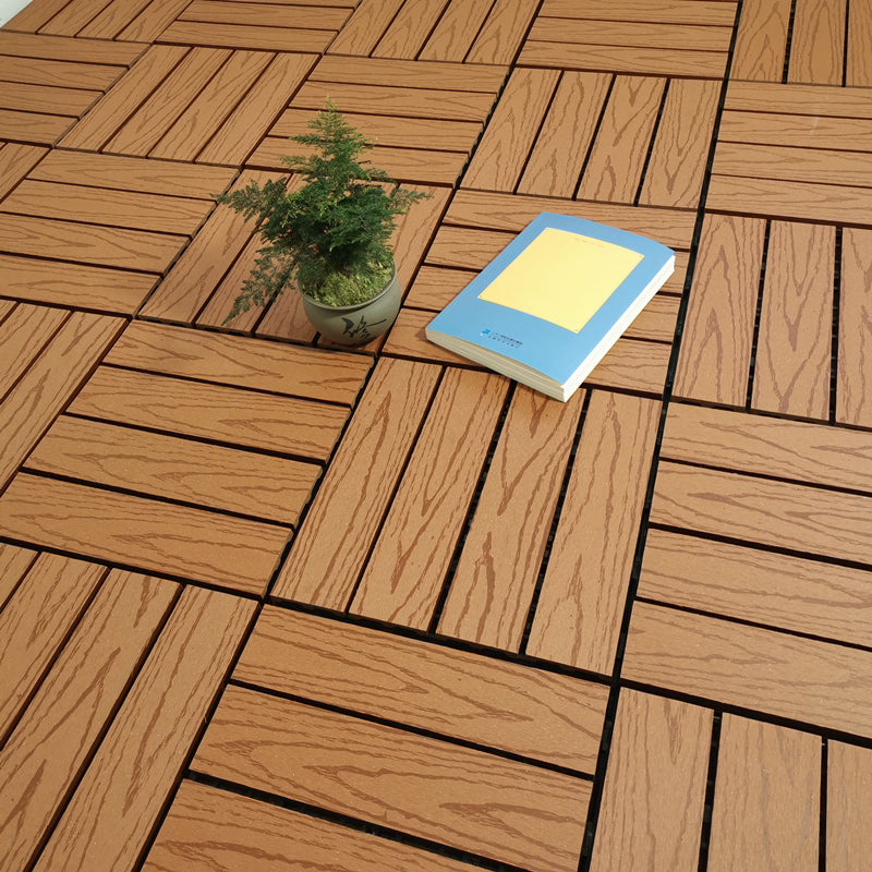 Lisslune | Square PVC Deck/Patio Floor Tiles Interlocking Installation Outdoor Patio Tiles