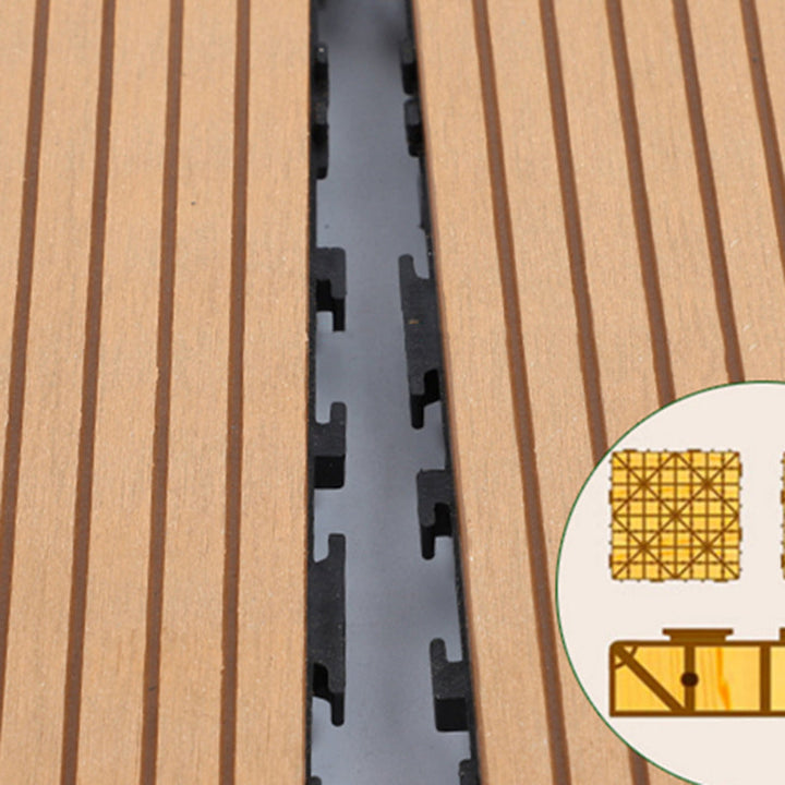 Lisslune | Square PVC Deck/Patio Floor Tiles Interlocking Installation Outdoor Patio Tiles