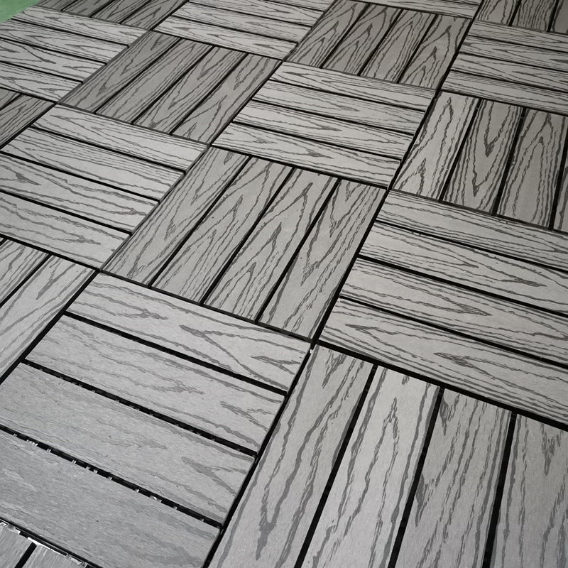 Lisslune | Square PVC Deck/Patio Floor Tiles Interlocking Installation Outdoor Patio Tiles