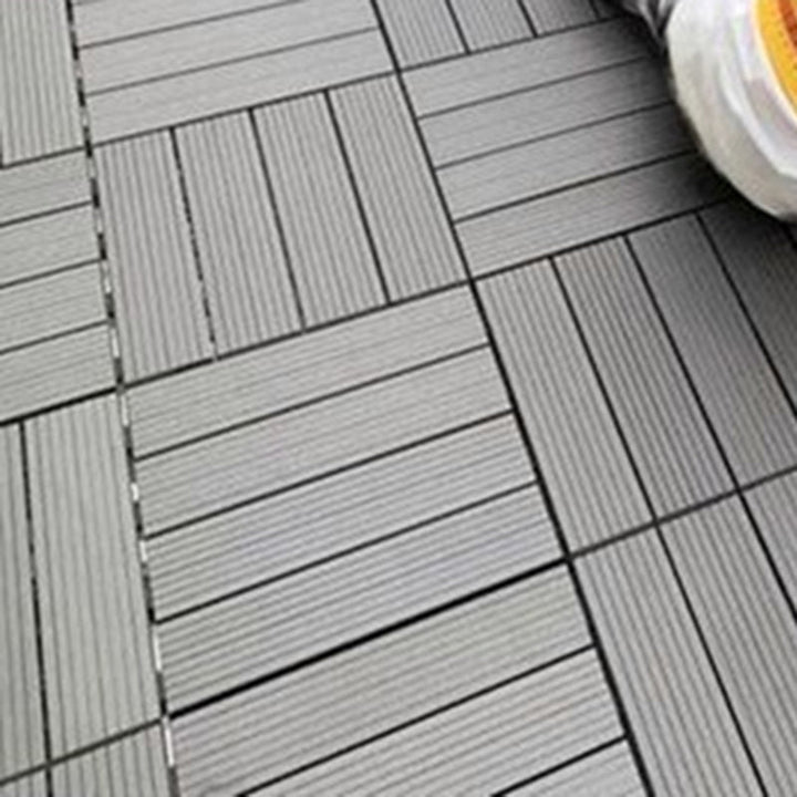 Lisslune | Square PVC Deck/Patio Floor Tiles Interlocking Installation Outdoor Patio Tiles