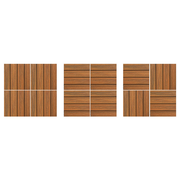 Lisslune | Square PVC Deck/Patio Floor Tiles Interlocking Installation Outdoor Patio Tiles