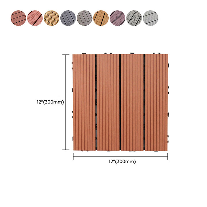 Lisslune | Square PVC Deck/Patio Floor Tiles Interlocking Installation Outdoor Patio Tiles