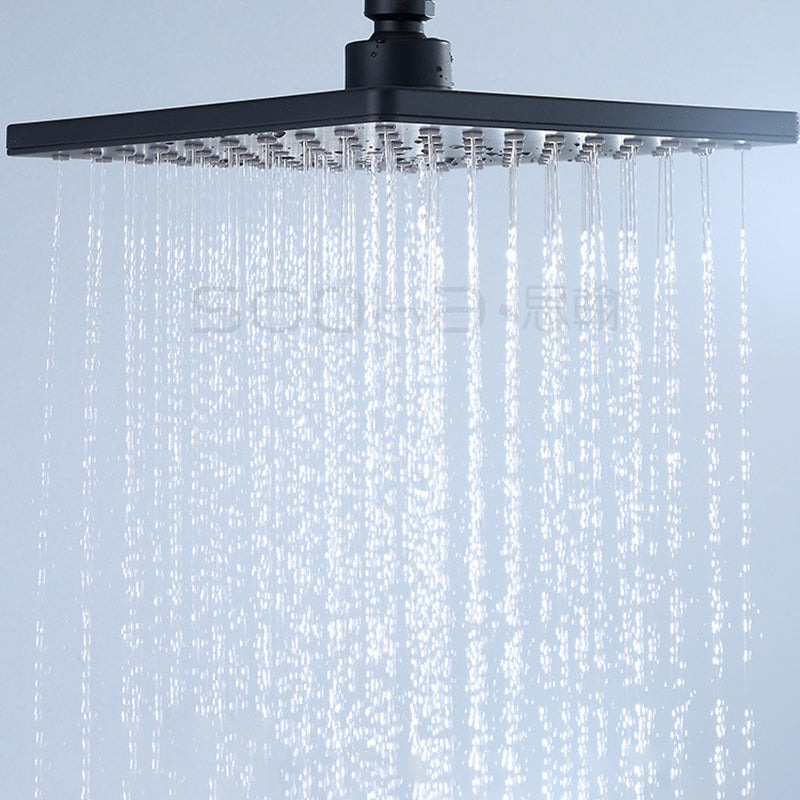 Lisslune | Black Square Fest Shower Head Modern Style Wall Mounted Shower Head