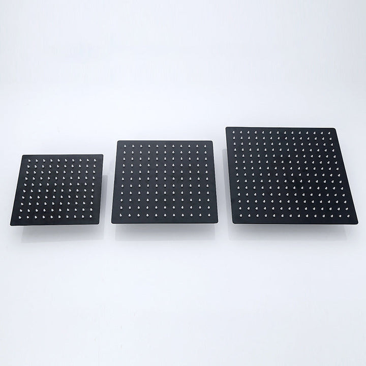 Lisslune | Black Square Fest Shower Head Modern Style Wall Mounted Shower Head