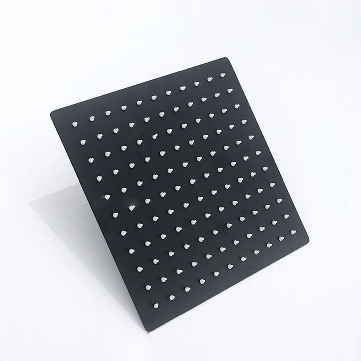 Lisslune | Black Square Fixed Shower Head Modern Style Wall Mounted Shower Head