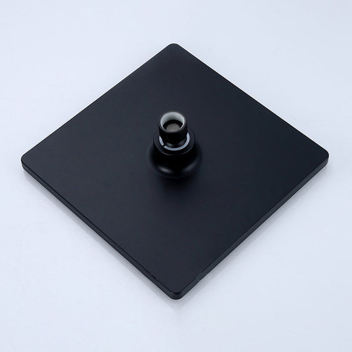 Lisslune | Black Square Fixed Shower Head Modern Style Wall Mounted Shower Head