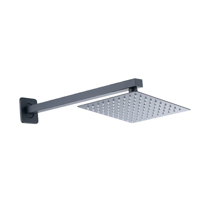 Lisslune | Black Square Fixed Shower Head Modern Style Wall Mounted Shower Head