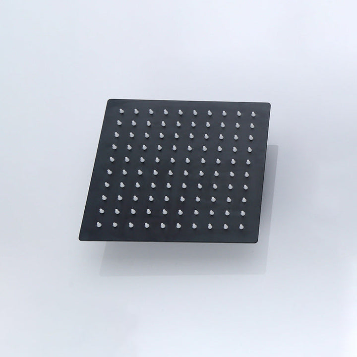 Lisslune | Black Square Fixed Shower Head Modern Style Wall Mounted Shower Head