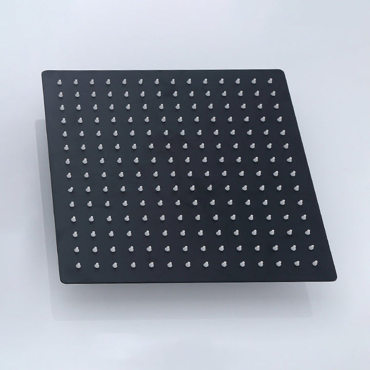 Lisslune | Black Square Fixed Shower Head Modern Style Wall Mounted Shower Head