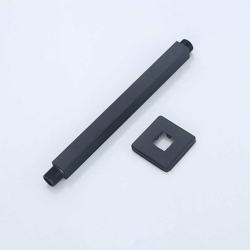 Lisslune | Black Square Fixed Shower Head Modern Style Wall Mounted Shower Head