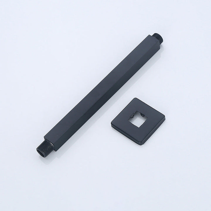 Lisslune | Black Square Fixed Shower Head Modern Style Wall Mounted Shower Head
