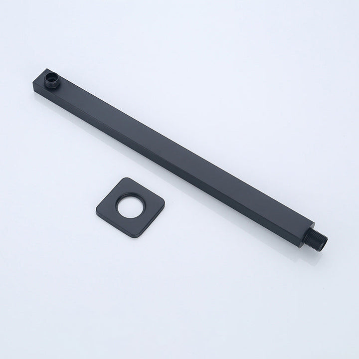 Lisslune | Black Square Fixed Shower Head Modern Style Wall Mounted Shower Head