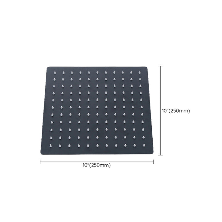 Lisslune | Black Square Fixed Shower Head Modern Style Wall Mounted Shower Head