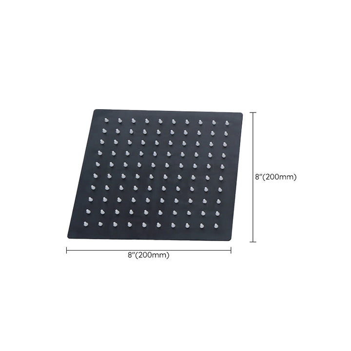 Lisslune | Black Square Fixed Shower Head Modern Style Wall Mounted Shower Head