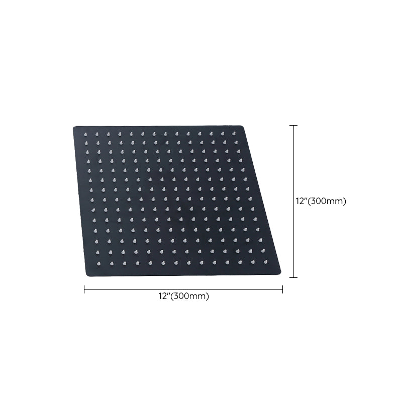 Lisslune | Black Square Fest Shower Head Modern Style Wall Mounted Shower Head