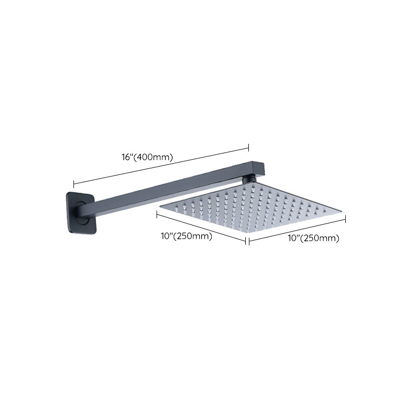 Lisslune | Black Square Fest Shower Head Modern Style Wall Mounted Shower Head