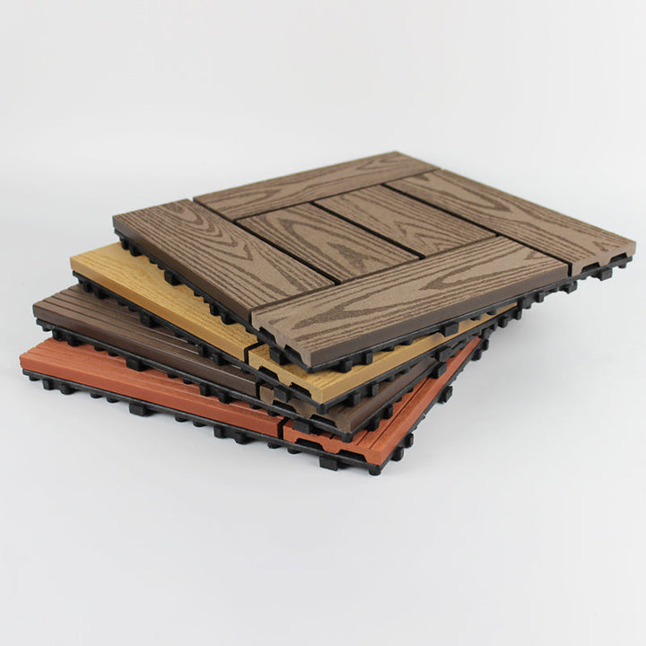 Lisslune | Deck Plank Loose Lay Manufactured Wood Panels Patio Tiles Outdoor Flooring