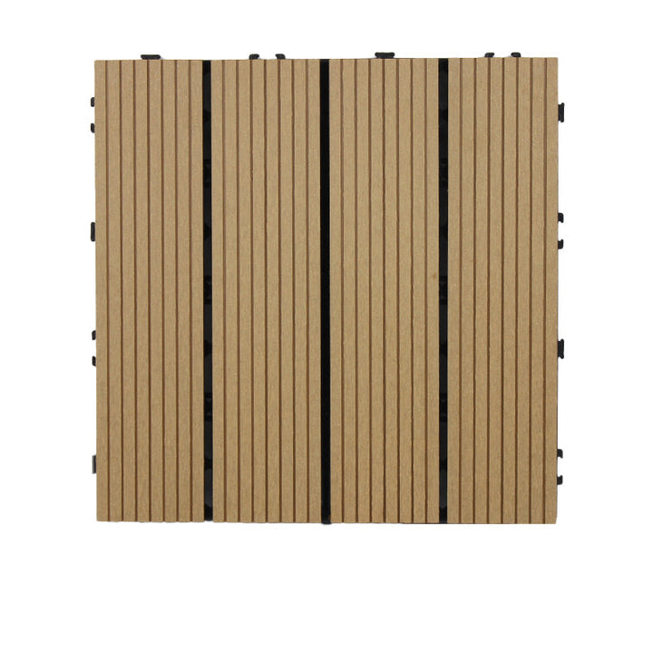 Lisslune | Deck Plank Loose Lay Manufactured Wood Panels Patio Tiles Outdoor Flooring