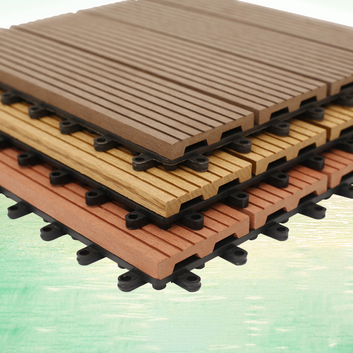 Lisslune | Deck Plank Loose Lay Manufactured Wood Panels Patio Tiles Outdoor Flooring